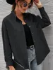 Blouses Femmes Femmes Casual Lâche Chemisier En Velours Côtelé À Manches Longues Col Rabattu Chemises Streetwear Mode Automne Cardigan Manteau