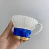 Tasses expresso tasse à café cadeaux d'affaires en céramique créative tasse bleue pour rétro cadeau de fête des pères 230825