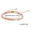 Bracelets de charme Bracelet de perles de pierre naturelle mince multi-facettes bracelets de ficelle de tissage à la main pour les femmes taille réglable