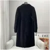 Womens Fur Faux Aorice Women Real Wool Long Coat Jacket Trench Winter Warm Female Sheeping Over Size Parka CT2138 230824