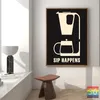 Abstract Art Coffee Maker Affischer tryck Retro kaffemaskin Canvas målar väggkonst bild retro kaffestång köksdekor gåva ingen ram wo6