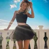 Skirts Summer Tutu Skirt Lace Women Pleated Short Ballet Party Ball Gown Sexy Black White 2023 High Elastic Y2k Mini