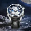 Wristwatches Luxury Automatic Watch Men's World Time Mechanical Business 41mm Multi Zone Luminous Clock Willie Merck 2023