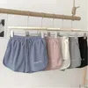 Pantalones cortos de verano para mujer, cintura alta, elásticos, con cordones, pierna ancha, pantalones cortos para correr, Fitness, deporte, pantalones informales sueltos