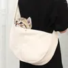 Sac à dos Portable en tissu Beige pour porte-chats, sacoche pour animaux de compagnie, sac de fournitures