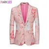 Trajes para hombres Blazers Rosa Floral Jacquard Esmoquin Blazer Chaqueta Hombres Un botón Solapa con muescas Vestido para hombre Blazers Banquete de boda Traje Homme 230824