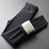 Pantaloni da uomo OUSSYU Abbigliamento di marca Pantaloni invernali in pile caldi Uomo Cotone Velluto elasticizzato Business Nero Grigio Spessore Lavoro Casual Maschio