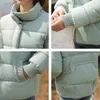 Trenchs de femmes manteaux femme manteau froid plus taille solide style court vestes d'hiver fad lâche col montant coton rembourré décontracté parkas femme