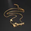 Hänge halsband Sipuris mode rostfritt stål personlighet fjäril Anpassad namn halsband för kvinnor guldfärg smycken gåva hängen 230825