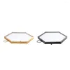 Frames Pieces Of 2 Modern Hanging Hexagon Glass Metal Po Frame Home Decor Gold Copper