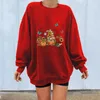 Vêtements de sport Sweat à capuche à fleurs Automne et hiver Sweat-shirt imprimé col rond à manches longues Veste polaire pour femme Sweat-shirt pour femme