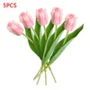 Fiori decorativi 5 pezzi tulipani artificiali bouquet di fiori realistico tocco reale tavolo di nozze bouquet floreale fiori finti regalo fai da te casa