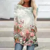 Wiosna/lato swobodny damski Piękny druk w rozmiarze plus w 3D długim rękawem T-shirt damski moda hawajska krótka spódnica HKD230901