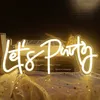 Anderes Event-Partyzubehör „Let's“-Neonlichtschild für Wanddekoration, 40,6 x 17,8 cm, dekoratives Junggesellenabschied, Verlobung, Geburtstag, 230824