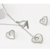 Kolczyki naszyjne Ustaw w kształcie serca prosta biżuteria ze stali nierdzewnej dla kobiet miłość wisiorek moda akcesoria 2023