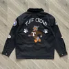 Mens Jackets TUFF CROWD High Quality 1 Dog Head Embroidery Multi Pocket Zipper Solid Jacket Coat 230825