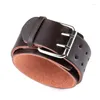 Bangle Fahion High-grade Punk Genuine Leather Men's Bracelet Contracted Wide Version Belt Type Hand Catenary Accessories Gift 31-4.5cm