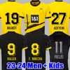 23 24 25 Reus Reyna Soccer Maglie a casa 2024 2025 Dortmund Schulz Brandt Sancho Blackout All-Black 50th Haller Hazard Witel Malen Men Kit Kit Shirt
