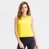 Camicie attive Top da allenamento corto per donna Asciugatura rapida senza maniche Maglia posteriore Corsa Yoga Palestra Camicia Collo alto Vestibilità ampia Canotta atletica muscolare