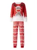 Family Matching Outfits Matching Family Christmas Pajamas Outfit Long Sleeve Deer Snowflake Print Pullover Pants Set for Adult Kids 230825