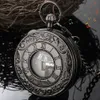 Montres de poche Château dans le ciel mélodie montre de poche musicale rétro noir chiffres romains conception demi chasseur Quartz musique horloge de poche cadeaux 230825