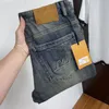 Jeans da uomo stilista con scritte classiche ricamate in cotone invernale jeans da uomo pantaloni elasticizzati di alta qualità