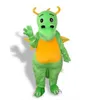 2024 Costume de mascotte de dinosaure vert d'Halloween de qualité supérieure Personnaliser le personnage de thème d'anime de dessin animé Taille adulte Festival de carnaval de Noël Déguisement