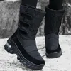 Donna nevicata casual morbida Donna per la piattaforma Tenere le scarpe da signore calde stivali invernali piatti Botas Mujer T