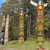 Dekorative Objekte Figuren Hawaiian Luau Party Dekoration Zubehör Tiki Totem Tür Banner Schild Aloha Hawaii Tropical Moana Geburtstag Dekorationen 230824