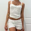 Damen-Trainingsanzüge, niedliche ästhetische Sommer-Outfits, Y2K-Feecore-Chic, Spitzenbesatz, Spaghettiträger, Camis, Crop-Tops, Shorts, 2000er-Jahre-Vintage-Kleidung