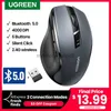 Ugreen trådlös mus Bluetooth 5.0 Ergonomisk 4000 dpi 6 Mute -knappar för MacBook -surfplatta Laptop PC 2.4G Möss Mus HKD230825