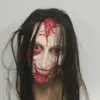 Festmasker film ondska död stiger mask cosplay rave skräck kvinnlig spöke halloween skrämmande skräck latex hjälm vuxen läskig huvudbonad prop 230824