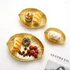 Platen Thuis Goud Ananas Bladvormige Tafeldecoratie Luxe Sieraden Opbergvak Serveer Dessert Plank Fruitrek