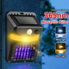 Lâmpada de parede solar para assassino de pragas 365NM UV Luz fluorescente Bug Zapper Iluminação anti mosquito Luz solar Mosquito Zapper para jardim de fazenda Stree ao ar livre