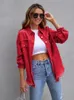 Womens Jackets Veste femme effilochée à manches longues revers mode rue hipsters loisirs tempérament simple boutonnage droit baril femmes manteau 230824