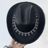 Berets Women Cowboy Hat Water Drop Tassel Rhinestones Western Cowgirl For Wedding Carnival Rave Party Costume Accessories