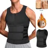 Waist Tummy Shaper Men Body Shaper Neoprene Sauna Vest Waist Trainer Double Belt Sweat Shirt Corset Top Abdomen Slimming Shapewear Fat Burn Fitness 230824