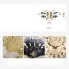 Orologi da parete Europeo in ferro battuto Foglia di ginkgo Cervo Home Room Ornamenti 3D Murale Artigianato El Lobby Adesivo Decorazione