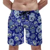 Herren Shorts Evil Eye Board Blues und Silber Retro Strand Custom Sportswear Bequeme Badehose Geburtstagsgeschenk