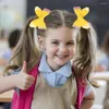 Accessori per capelli Fiocchi per bambini Affascinanti fermagli per matite dipinti a mano per studentesse Set di 8 spille per il rientro a scuola Mano gialla