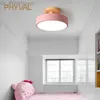 Nordic sufitowa lampa macaron drewniana dioda LED światła nowoczesna metalowa metalowa lampa sufitowa do sypialni do dekoracji salonu HKD230825