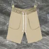 22SSメンズデザイナーjcquardショートパンツ春の夏の男性デニムパンツダブルレターカジュアルレターズボンKhaki Xinxinbuy281p