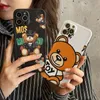 Cas de téléphone de concepteur Fashion Bear Print MOS Phonecase Marque de luxe Couverture antichoc Shell Nouveau cas pour iPhone 14 13 Pro Max 12 11 XS XR 8P 7