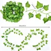 Dekoratif Çiçek Vines Yatak Odası için 12 PCS Yeşillik Yaprakları Sahte Yapay Ivy Garland Asma Bitkiler Estetik Dekor Ev