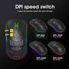 HXSJ 2.4G Souris de charge sans fil RVB Souris en nid d'abeille ultralégère lumineuse 4 DPI réglables 6 boutons Souris de jeu pour ordinateur portable PC Gamer Q230825