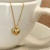 Pendant Necklaces Luxury Zircon Crystal Heart Necklace For Women Engagement Wedding Choker Collar Chain Korean Style Jewelry Gift