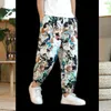 Men's Pants 2023 Summer Fashion Cotton and Hemp Chinese Style Casual Loose Large Harun Elastic Drawstring Cordage Lanterns 230824