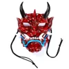 Masques de fête Résine Prajna Masque Casque de haute qualité Démon Japonais Anime Ghost Warrior Red Shura Ninja Full-Face Hannya Carnival Props 230824