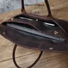 Laptop -väskor NZPJ Retro Men's Portcase Leather Casual Handbagtop Layer Cowhide Business Tablet Bag Thin Clutch For 16inch 230823