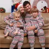 Family Matching Outfits Christmas Family Matching Pajamas Set Mom Dad Kids Elk Print 2Pcs Clothes Baby Romper Family Look Soft Sleepwear Xmas Gift 230825